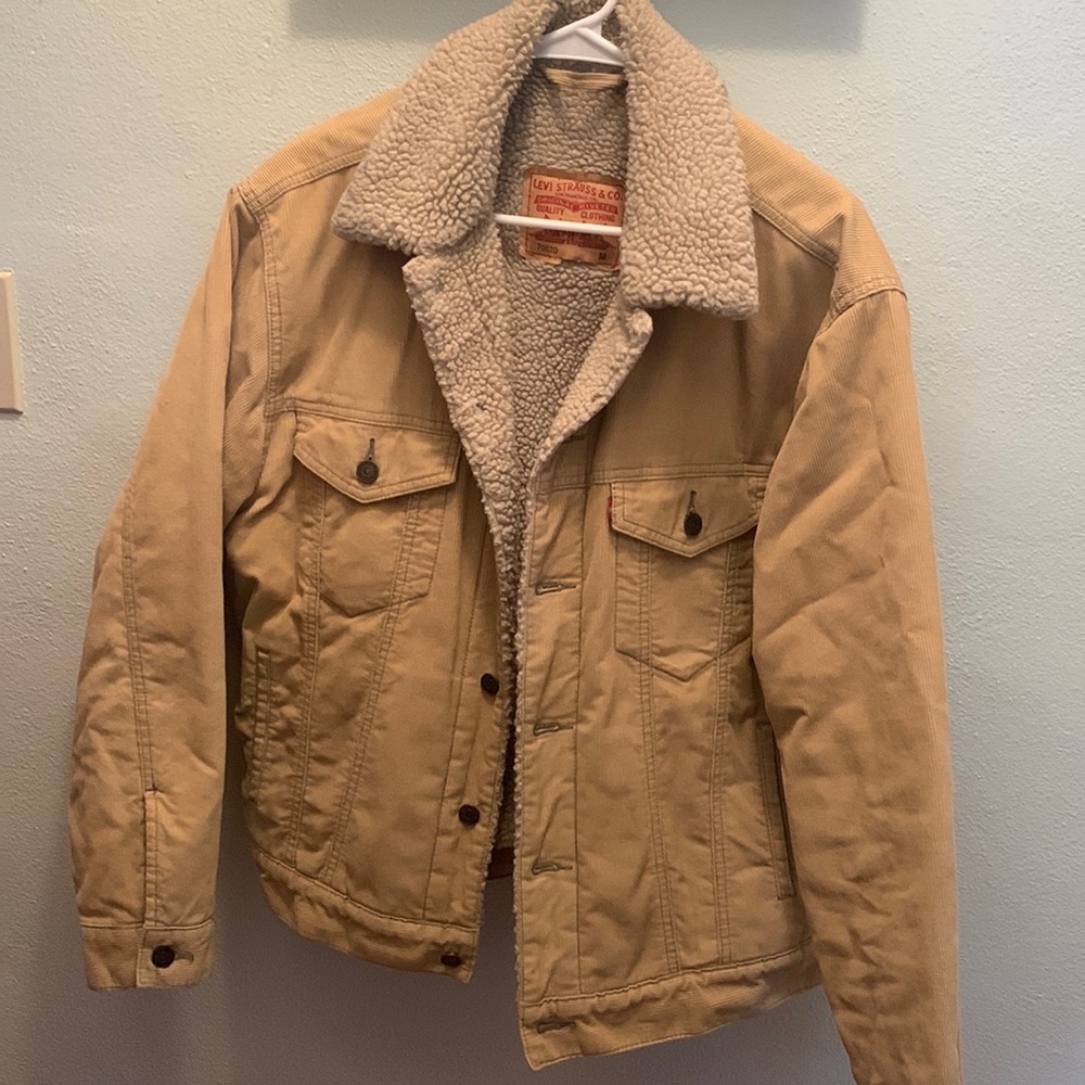 Levi’s mens medium corduroy sherpa lined trucker jacket